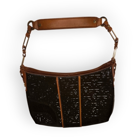 Tory Burch Embossed Patent Leather Shoulder Bag – Brown - Picture 6 of 17